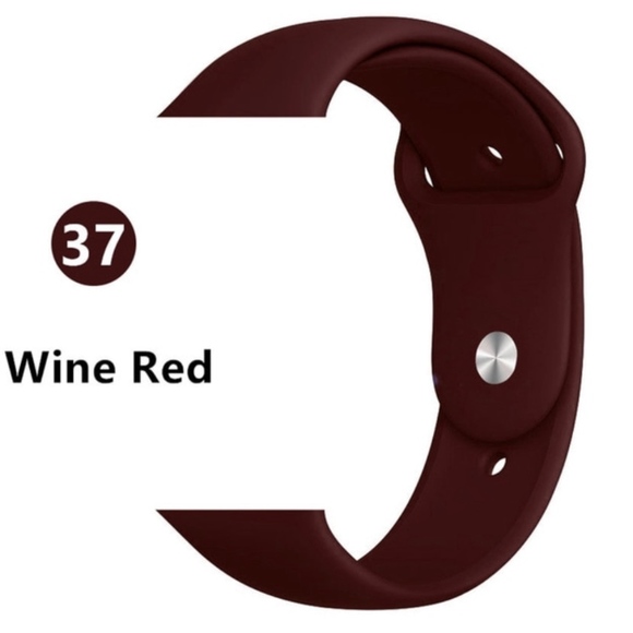 NEW BAND WineRed Sport Silicone For Apple Watch - Picture 2 of 4